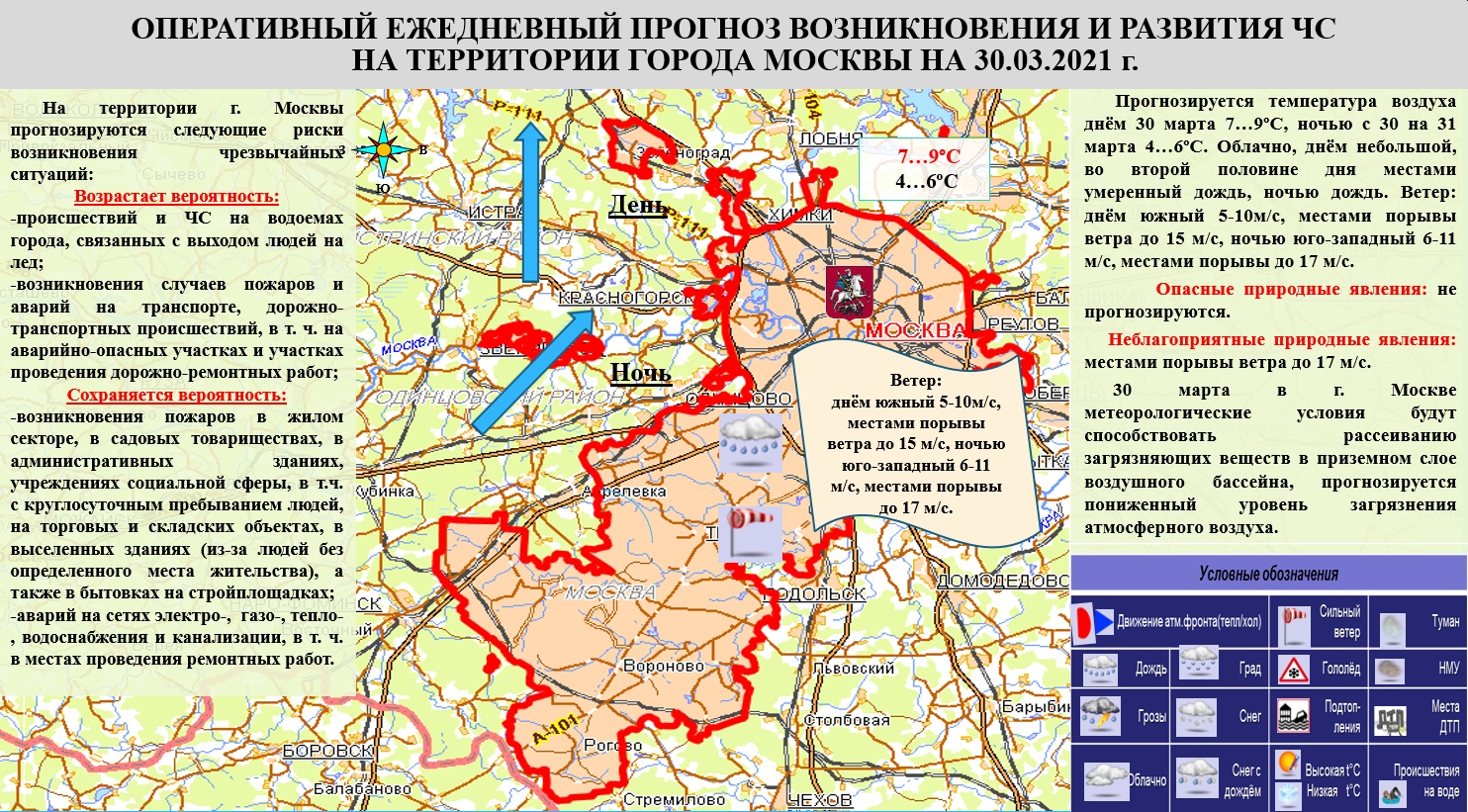 Вероятность возникновения ЧС прогнозируется